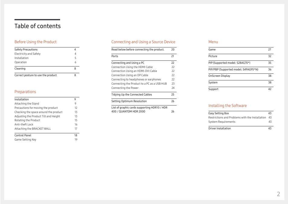 Samsung G52A 32" 16:9 165 Hz IPS Gaming Monitor User Manual | Page 2 / 57