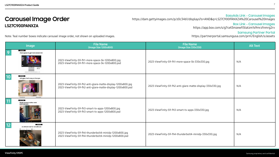 Carousel image order | Samsung ViewFinity S9 27" 5K HDR Monitor with Webcam User Manual | Page 7 / 32