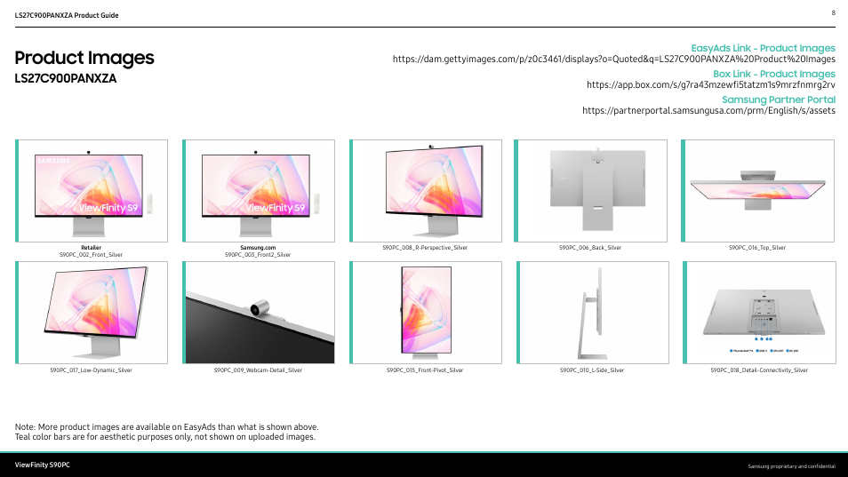 Product images | Samsung ViewFinity S9 27" 5K HDR Monitor with Webcam User Manual | Page 8 / 32