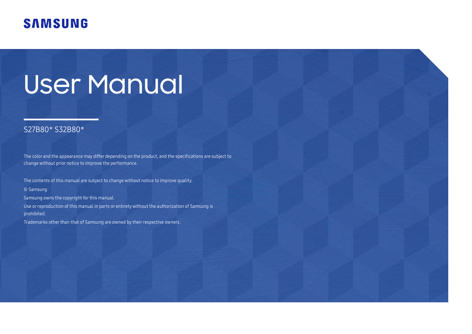 Samsung ViewFinity S8 32" 4K HDR Monitor User Manual | 43 pages
