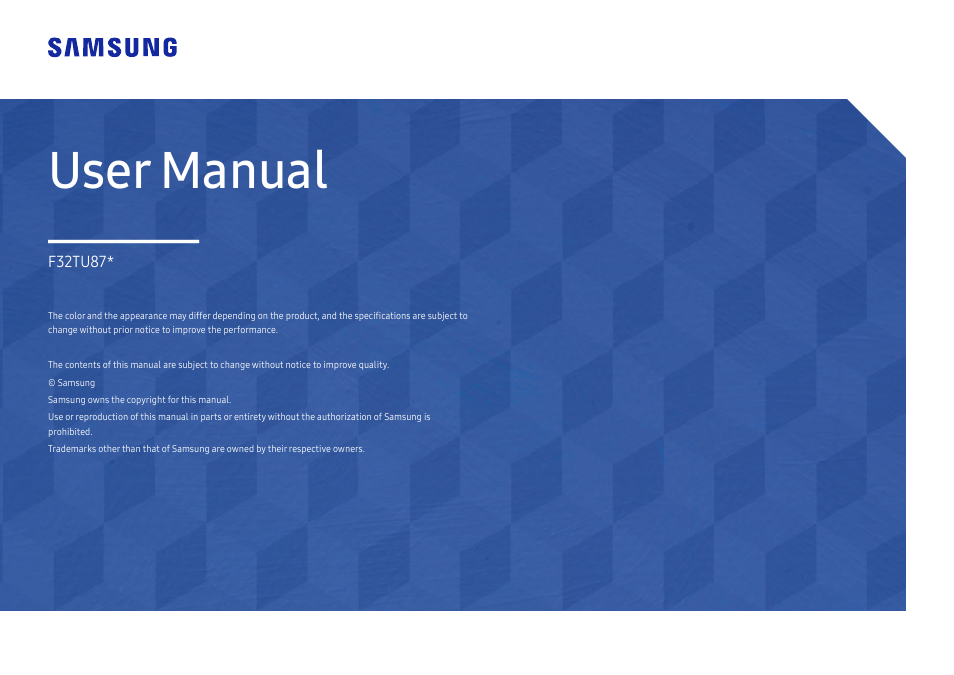 Samsung FT874 31.5" 16:9 4K VA Monitor User Manual | 40 pages