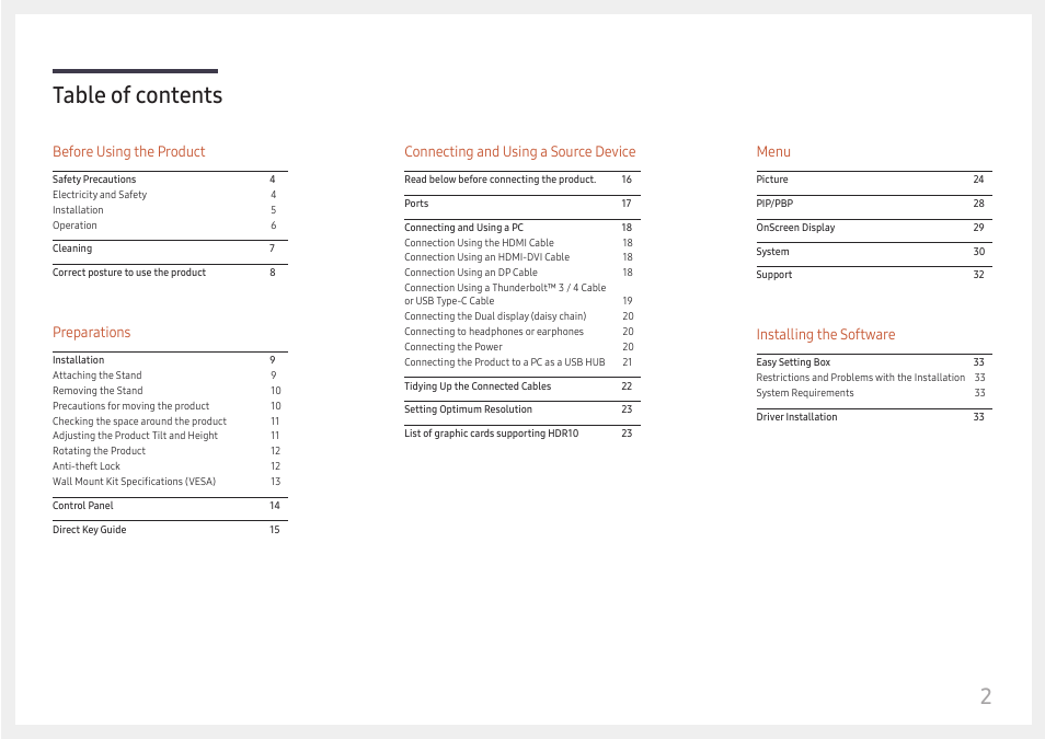 Samsung FT874 31.5" 16:9 4K VA Monitor User Manual | Page 2 / 40