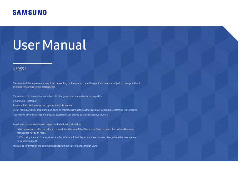 Samsung ViewFinity UR59C 32" 4K Curved Monitor User Manual | 44 pages