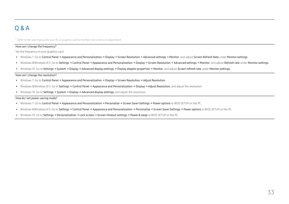 Q & a, 33 q & a | Samsung LS27A400UJNXZA 27" IPS Monitor User Manual | Page 33 / 39