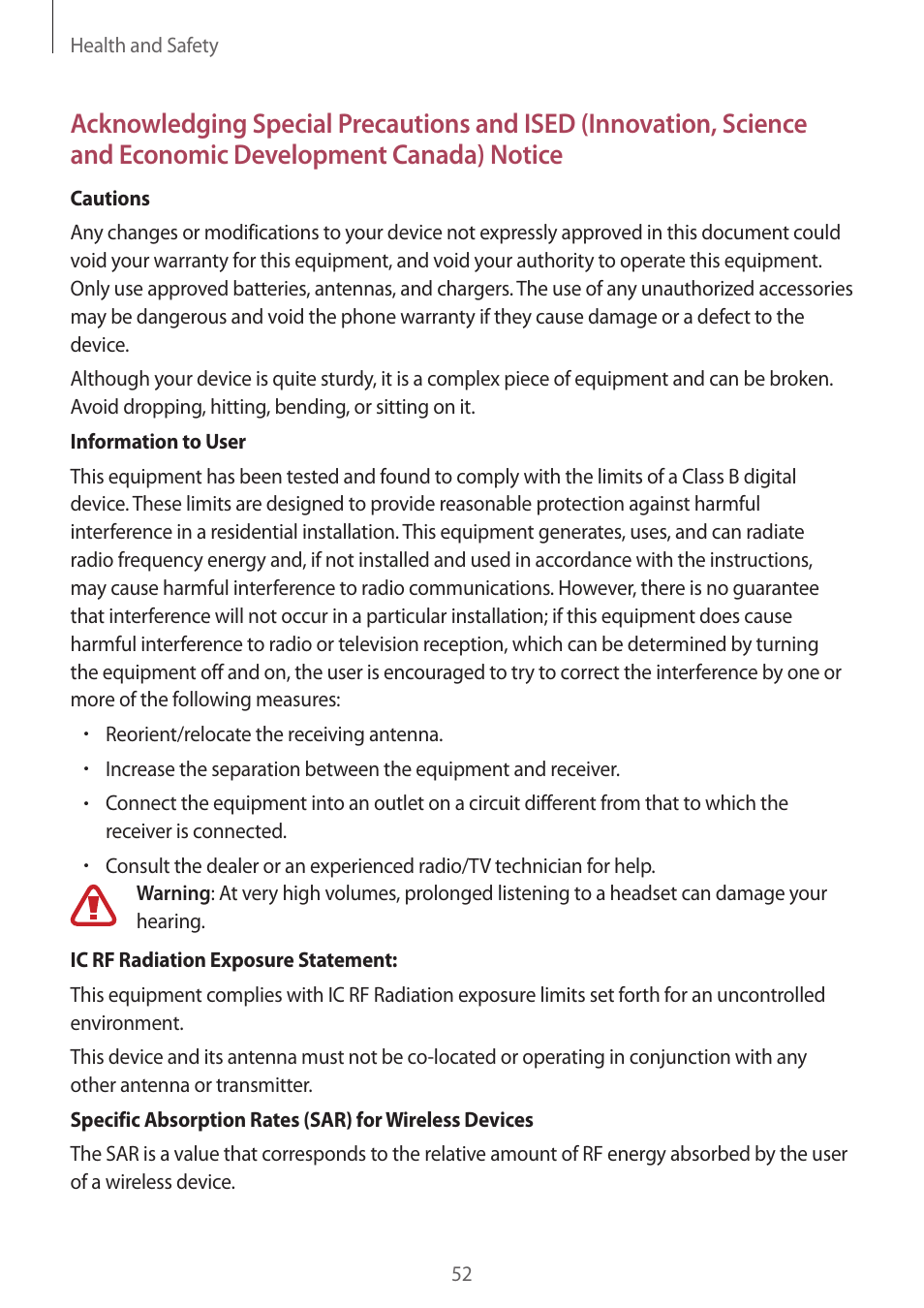 Samsung Galaxy Buds2 Pro Noise-Canceling True Wireless In-Ear Headphones (Graphite) User Manual | Page 52 / 55