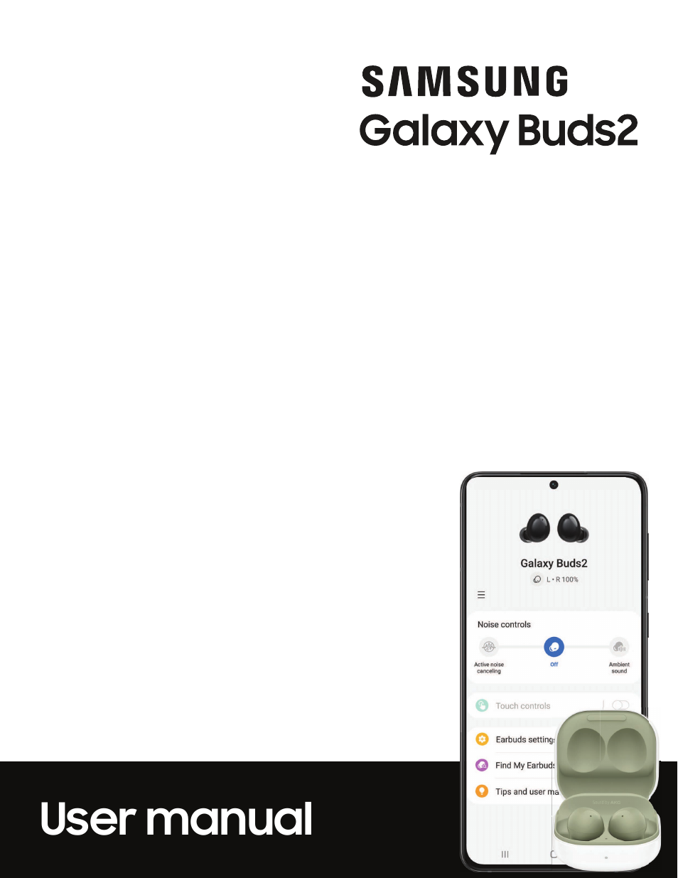 Samsung Galaxy Buds2 Noise-Canceling True Wireless In-Ear Headphones (Lavender) User Manual | 27 pages