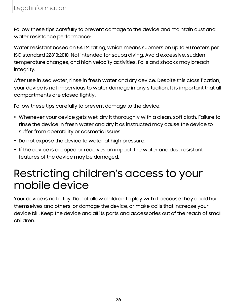 Restricting, Children’s, Access | Your, Mobile, Device | Samsung Galaxy Buds2 Noise-Canceling True Wireless In-Ear Headphones (Lavender) User Manual | Page 26 / 27