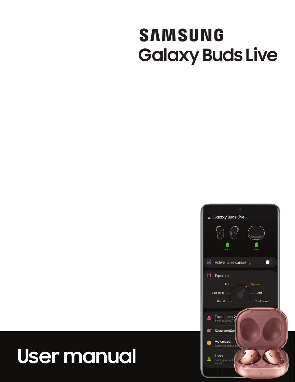 Samsung Galaxy Buds Live Noise-Canceling True Wireless Earbud Headphones (Mystic Bronze) User Manual | 25 pages