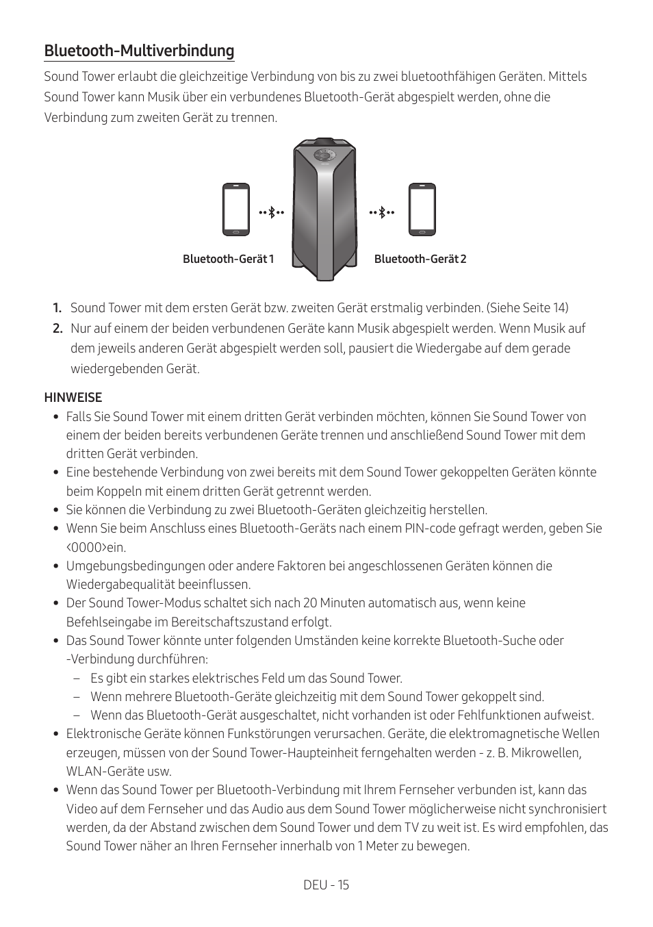 Bluetooth-multiverbindung | Samsung MX-T50 Giga Party 500W Wireless Speaker User Manual | Page 139 / 512