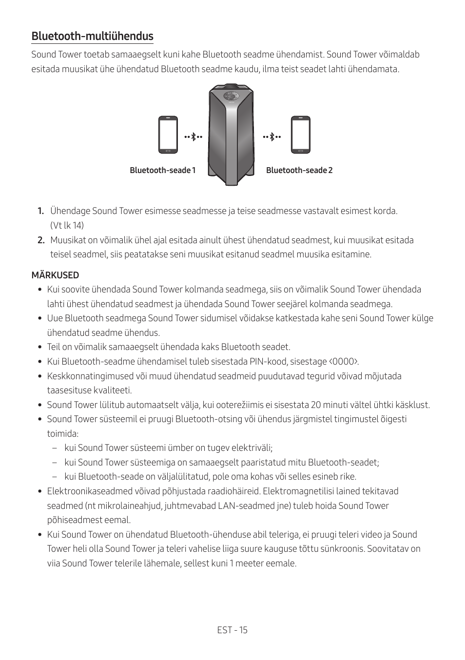 Bluetooth-multiühendus | Samsung MX-T50 Giga Party 500W Wireless Speaker User Manual | Page 169 / 512