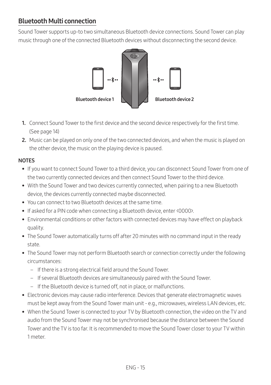 Bluetooth multi connection | Samsung MX-T50 Giga Party 500W Wireless Speaker User Manual | Page 19 / 512