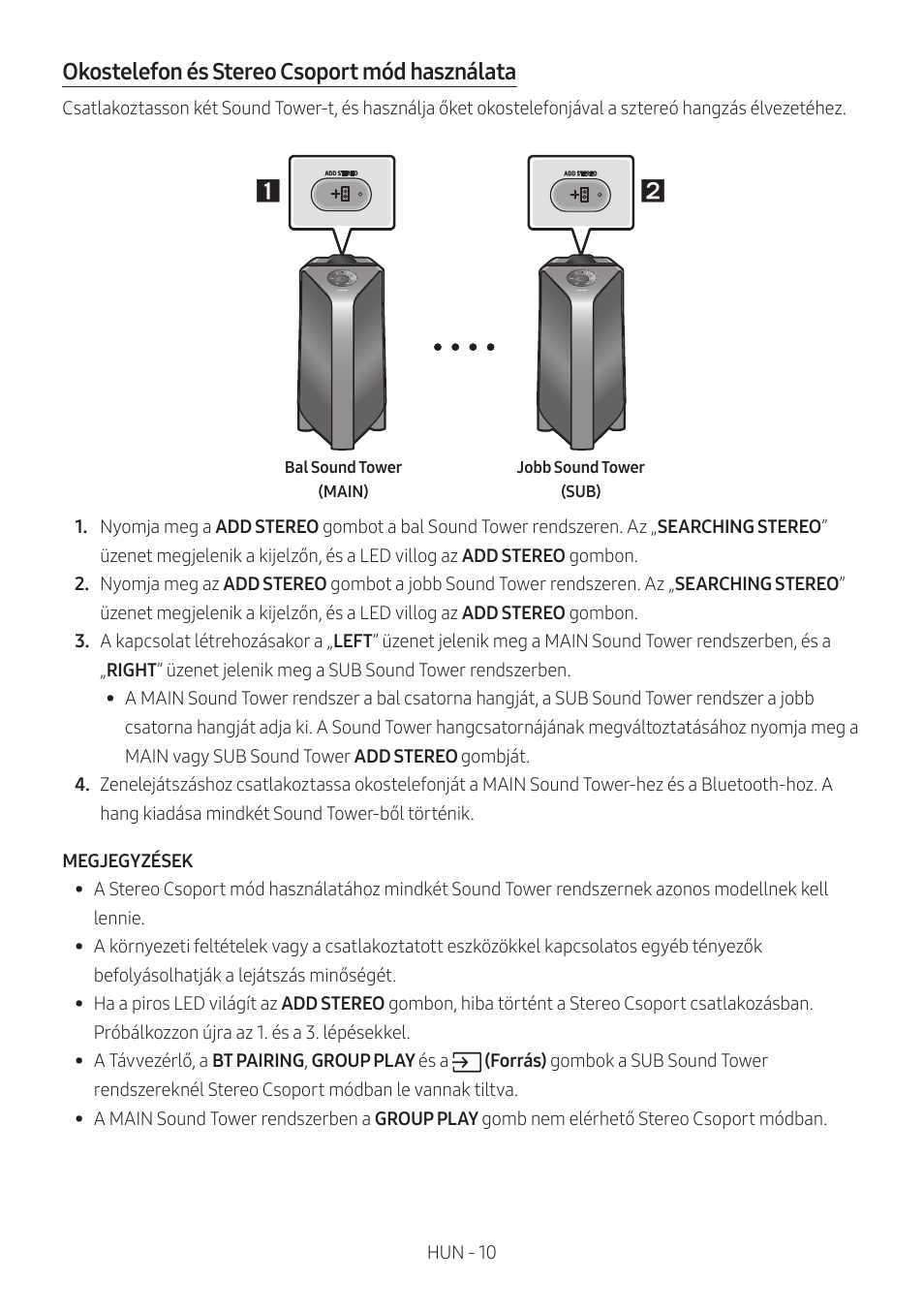 Okostelefon és stereo csoport mód használata | Samsung MX-T50 Giga Party 500W Wireless Speaker User Manual | Page 254 / 512