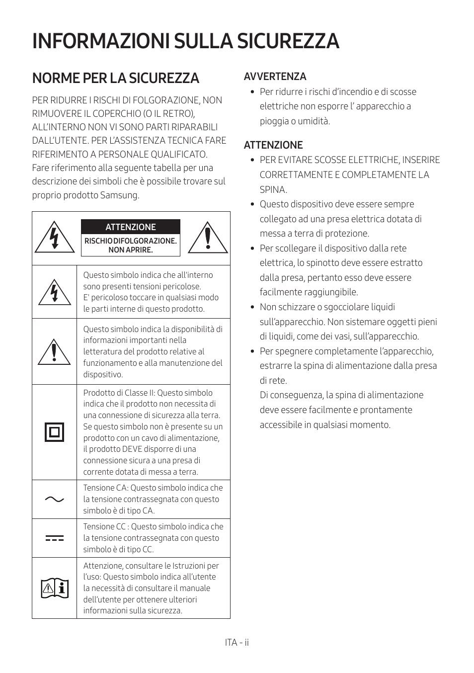 Mx-t50_ita, Informazioni sulla sicurezza, Norme per la sicurezza | Samsung MX-T50 Giga Party 500W Wireless Speaker User Manual | Page 272 / 512