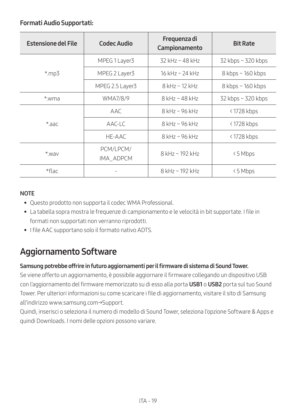 Aggiornamento software | Samsung MX-T50 Giga Party 500W Wireless Speaker User Manual | Page 293 / 512