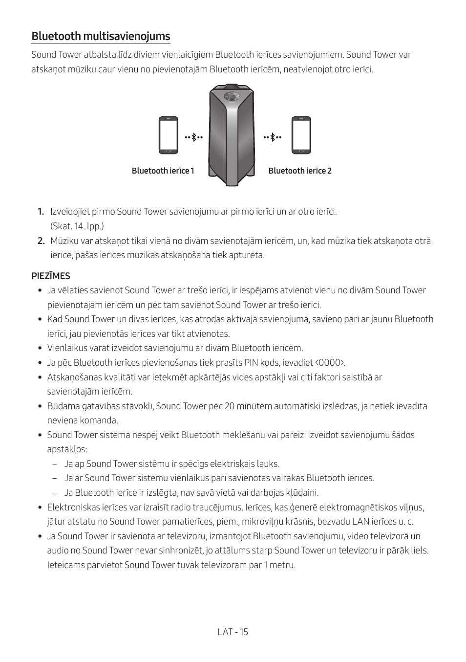 Bluetooth multisavienojums | Samsung MX-T50 Giga Party 500W Wireless Speaker User Manual | Page 319 / 512