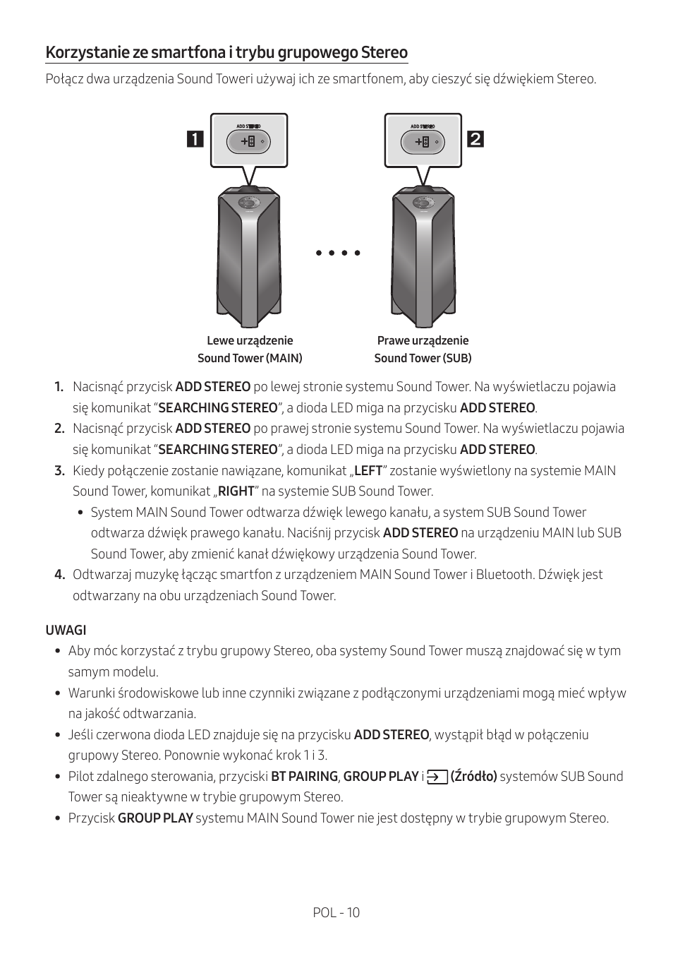 Korzystanie ze smartfona i trybu grupowego stereo | Samsung MX-T50 Giga Party 500W Wireless Speaker User Manual | Page 374 / 512