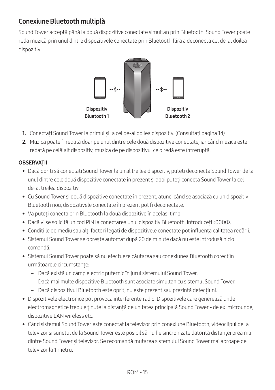 Conexiune bluetooth multiplă | Samsung MX-T50 Giga Party 500W Wireless Speaker User Manual | Page 409 / 512