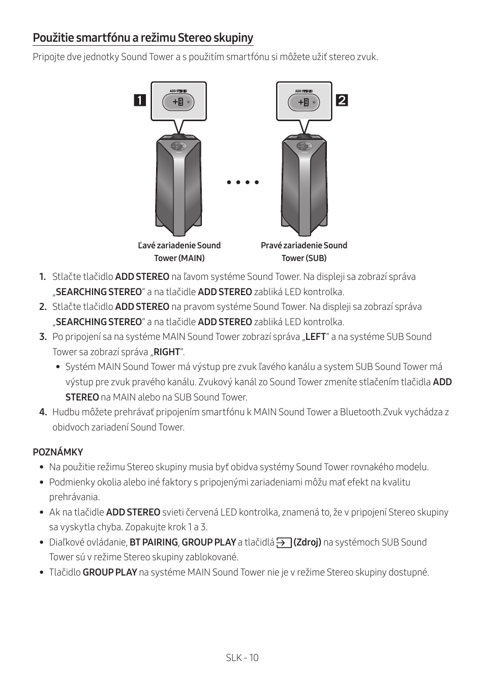 Použitie smartfónu a režimu stereo skupiny | Samsung MX-T50 Giga Party 500W Wireless Speaker User Manual | Page 464 / 512