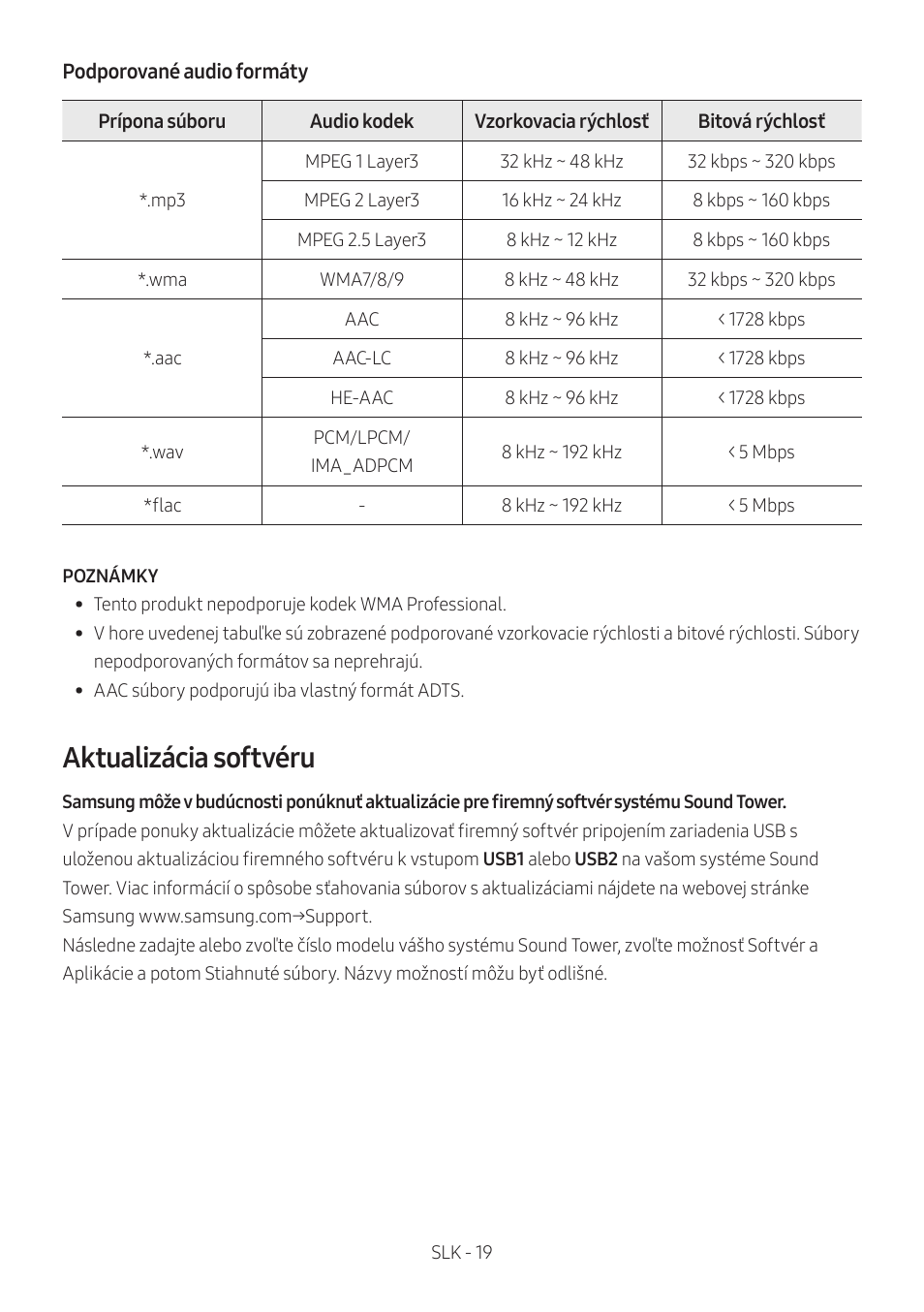 Aktualizácia softvéru | Samsung MX-T50 Giga Party 500W Wireless Speaker User Manual | Page 473 / 512