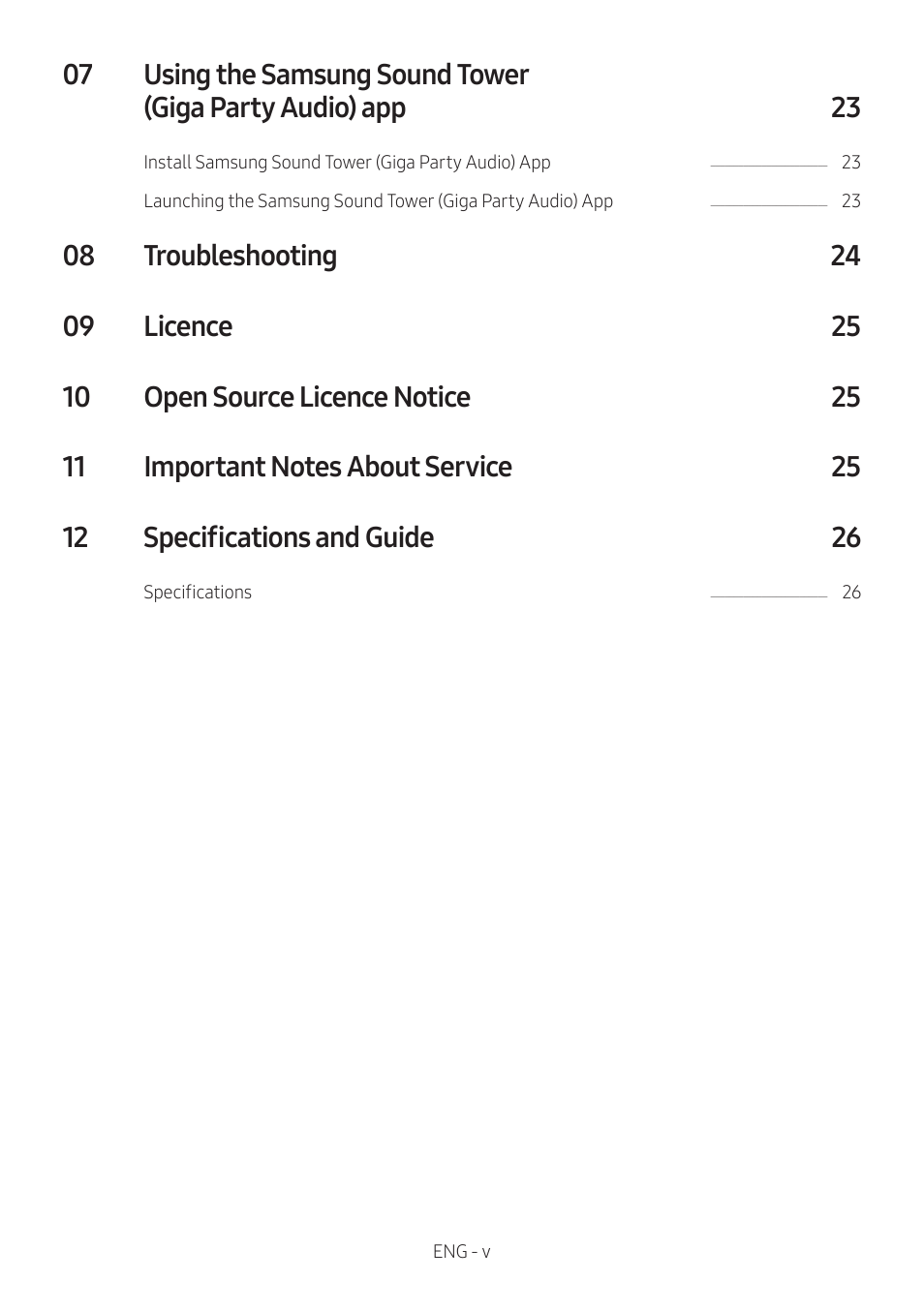 Samsung MX-T50 Giga Party 500W Wireless Speaker User Manual | Page 5 / 512