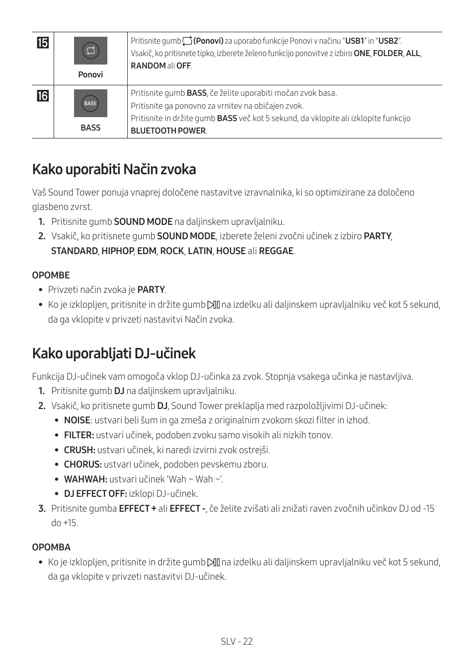 Kako uporabiti način zvoka, Kako uporabljati dj-učinek | Samsung MX-T50 Giga Party 500W Wireless Speaker User Manual | Page 506 / 512