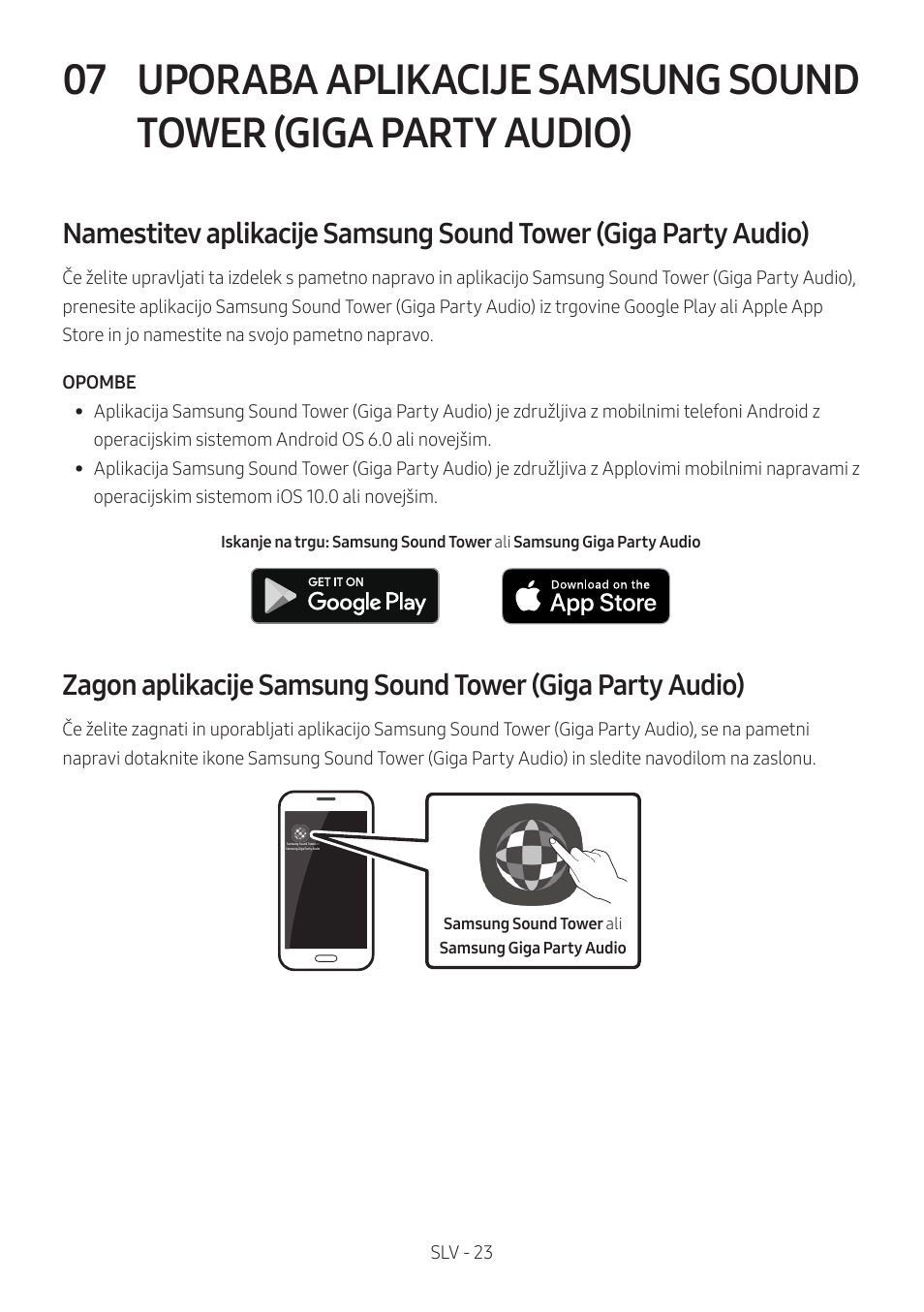 Uporaba aplikacije samsung sound tower, Giga party audio) | Samsung MX-T50 Giga Party 500W Wireless Speaker User Manual | Page 507 / 512