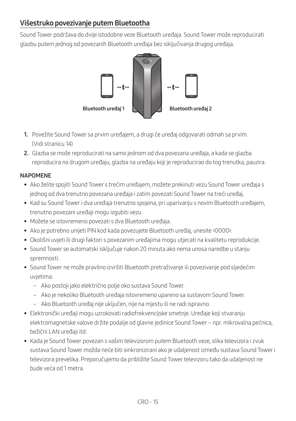 Višestruko povezivanje putem bluetootha | Samsung MX-T50 Giga Party 500W Wireless Speaker User Manual | Page 79 / 512