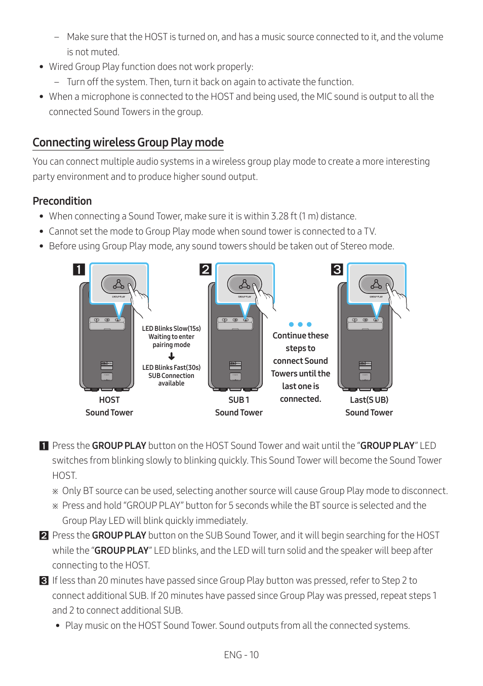 Connecting wireless group play mode | Samsung MX-ST90B Sound Tower 1700W Wireless Party Speaker User Manual | Page 16 / 45