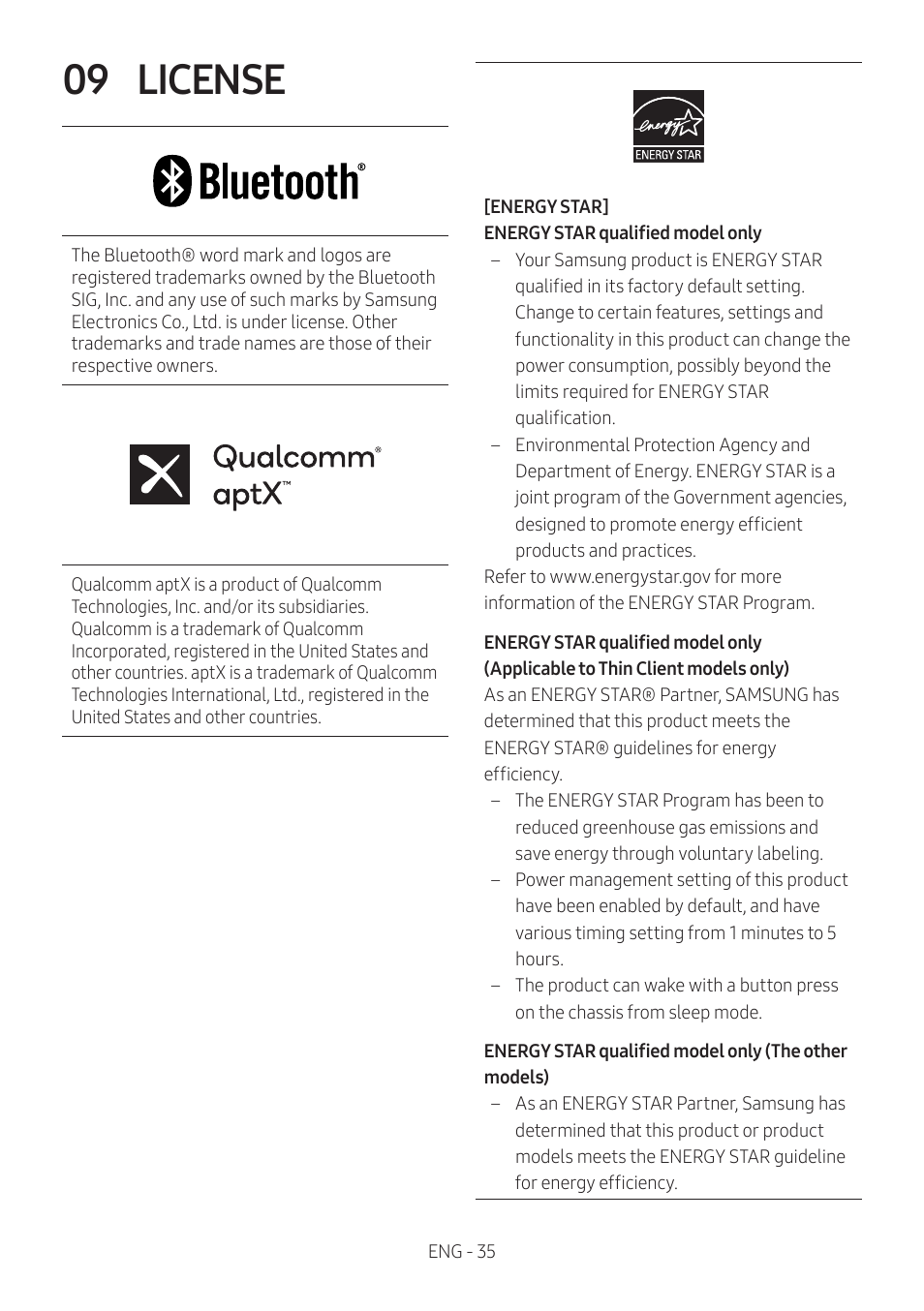 09 license | Samsung MX-ST90B Sound Tower 1700W Wireless Party Speaker User Manual | Page 41 / 45