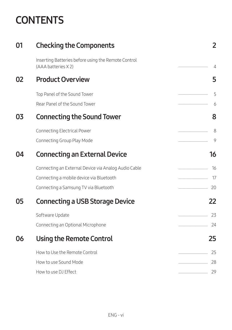 Samsung MX-ST90B Sound Tower 1700W Wireless Party Speaker User Manual | Page 6 / 45