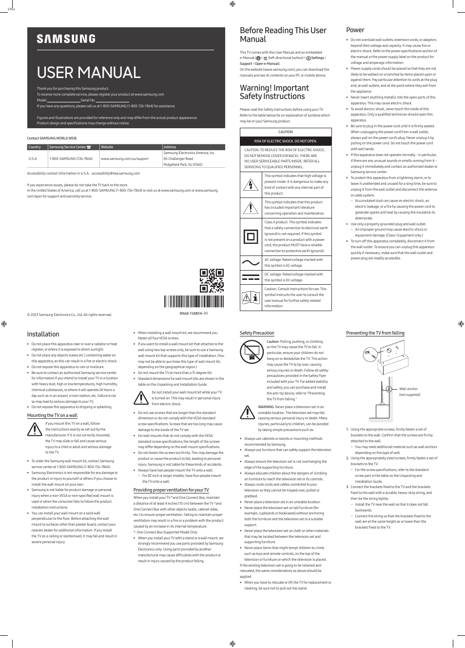 Samsung Neo QLED QN85C 75" 4K HDR Smart TV User Manual | 2 pages