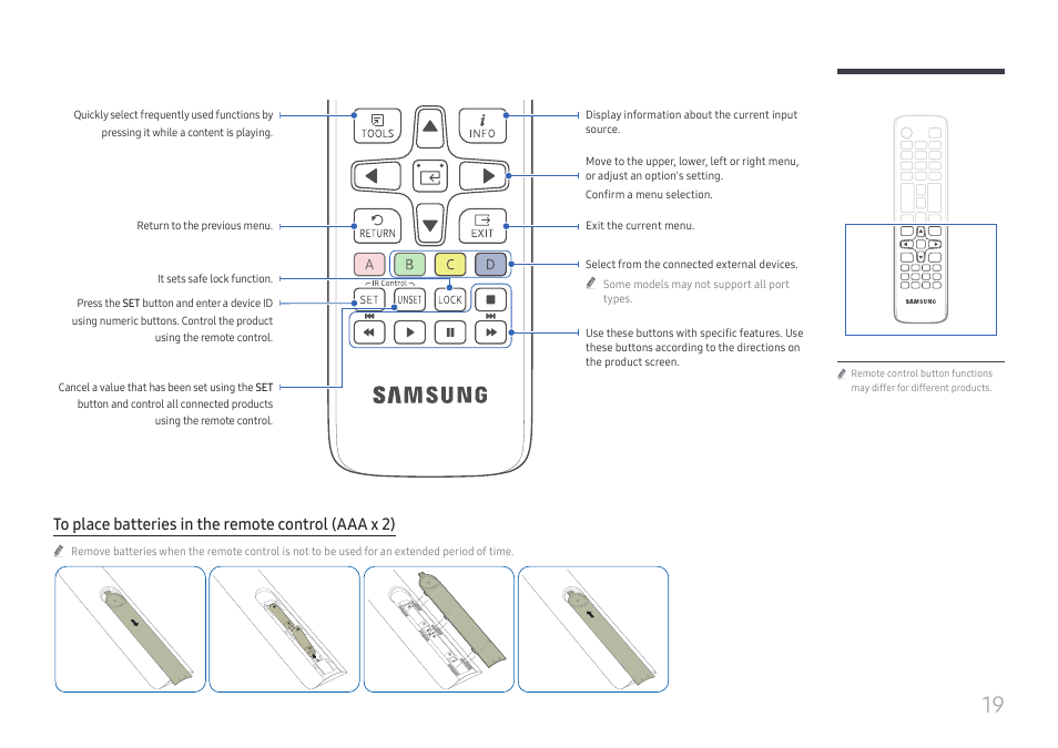 Samsung QHC Series 43" 4K UHD Commercial Monitor User Manual | Page 19 / 108