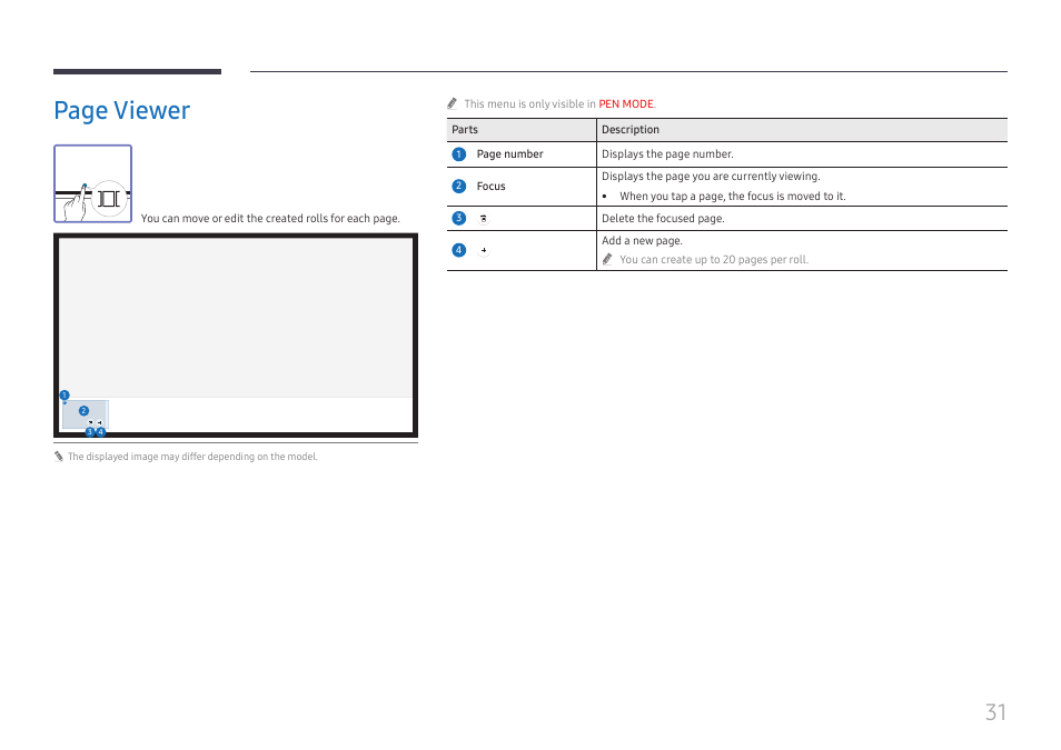 Page viewer | Samsung WM55B Flip Pro 55" 4K Interactive Touchscreen LED Display User Manual | Page 31 / 76