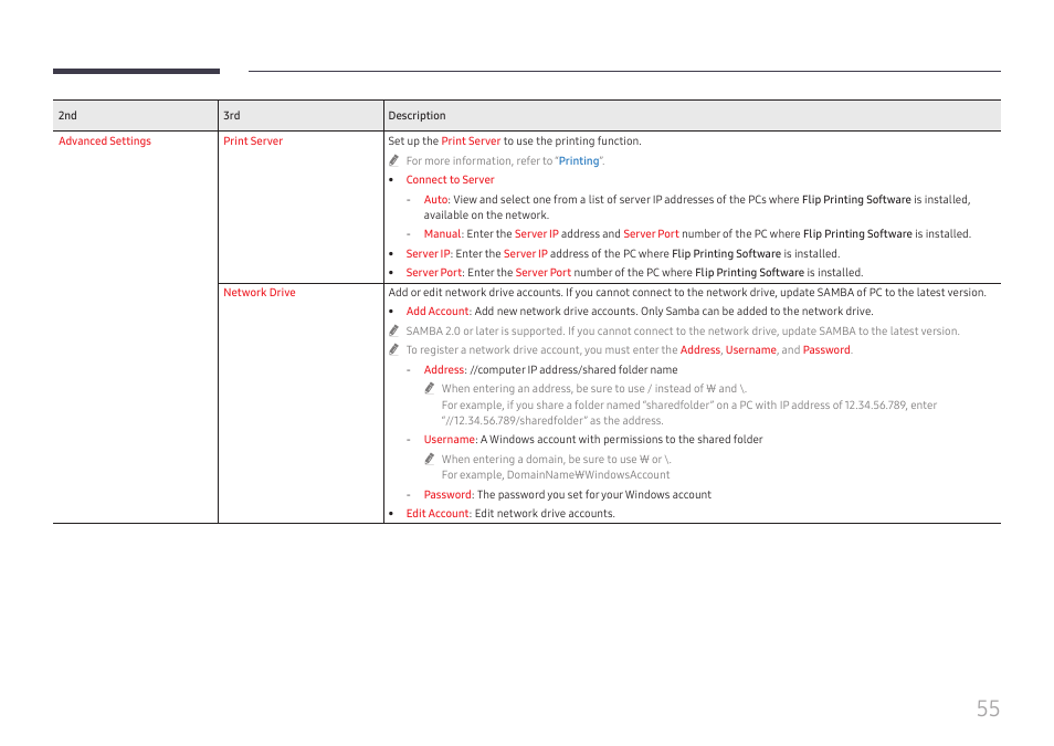 Samsung WM55B Flip Pro 55" 4K Interactive Touchscreen LED Display User Manual | Page 55 / 76