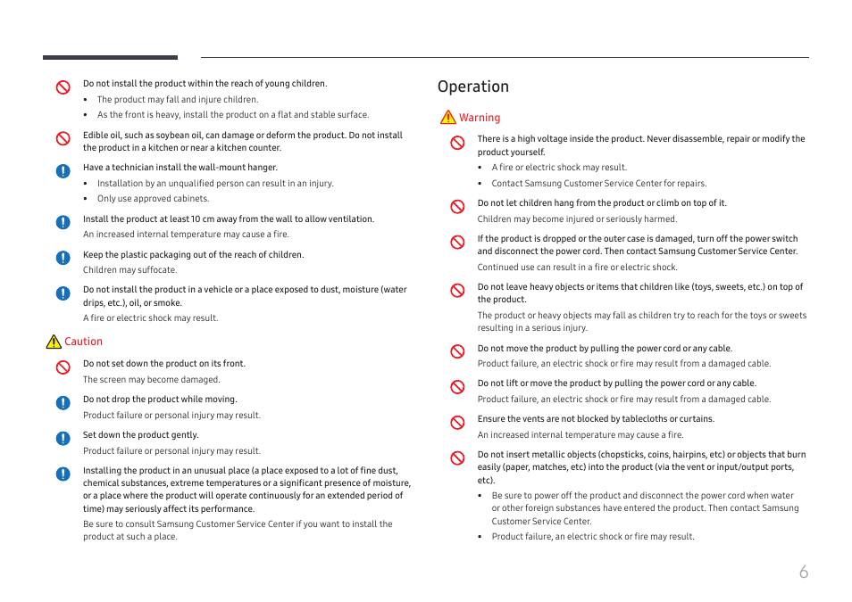 Operation | Samsung WM55B Flip Pro 55" 4K Interactive Touchscreen LED Display User Manual | Page 6 / 76
