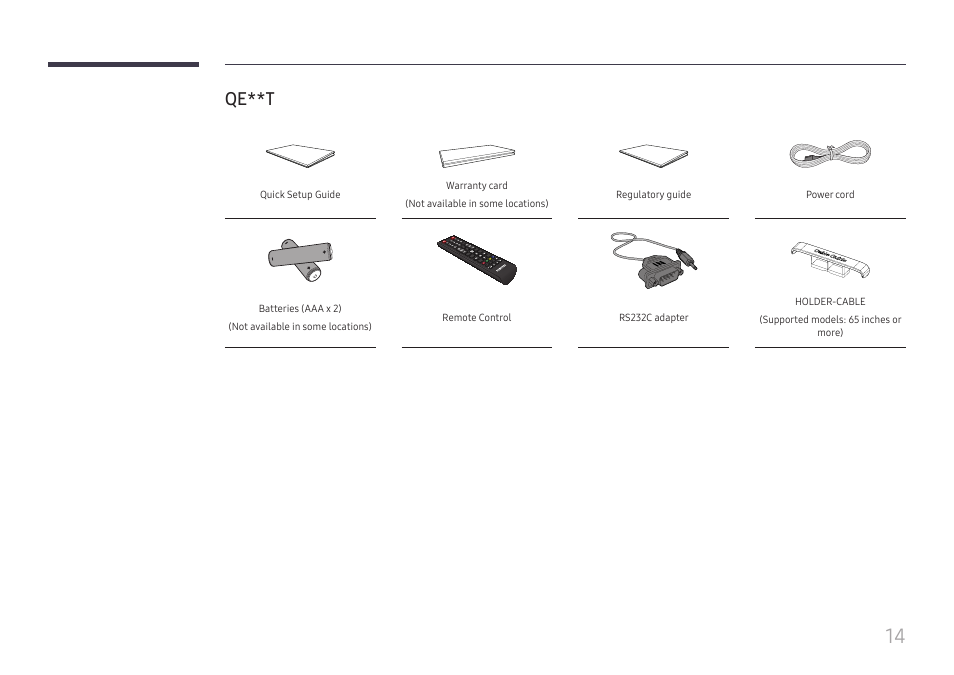 Qe**t | Samsung QET 85" Class 4K UHD Commercial LED Display User Manual | Page 14 / 105