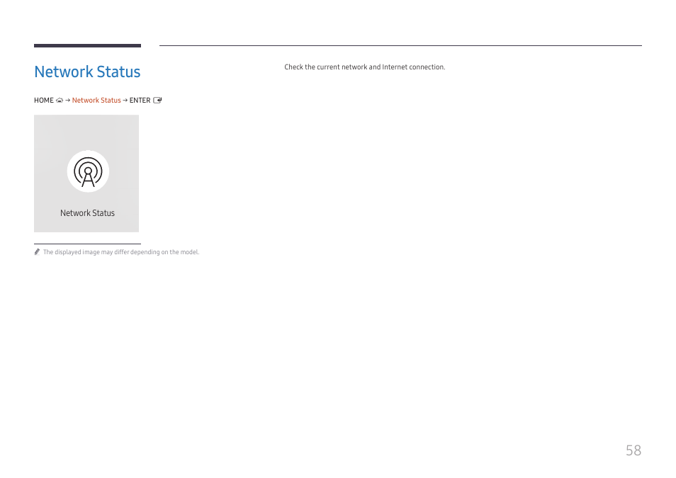 Network status, Network status 58 | Samsung QET 85" Class 4K UHD Commercial LED Display User Manual | Page 58 / 105