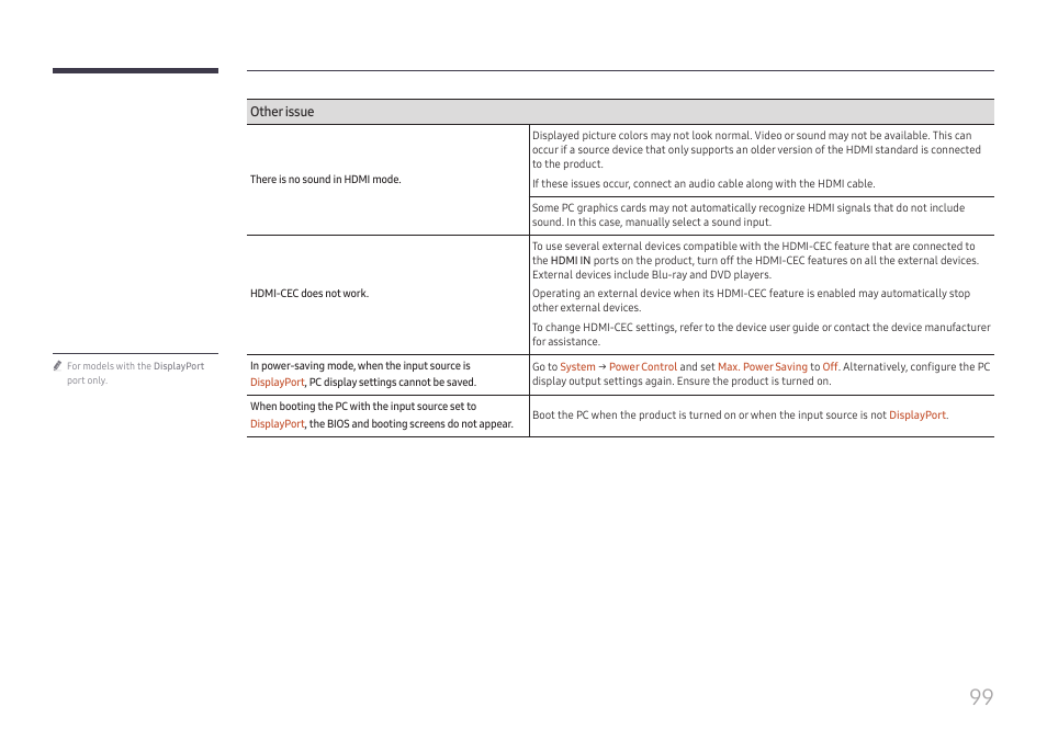 Samsung QET 85" Class 4K UHD Commercial LED Display User Manual | Page 99 / 105