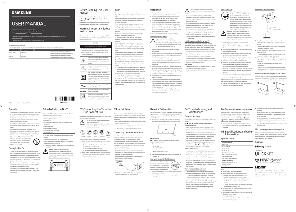 Samsung The Frame LS03B 85" HDR 4K UHD QLED TV User Manual | 2 pages