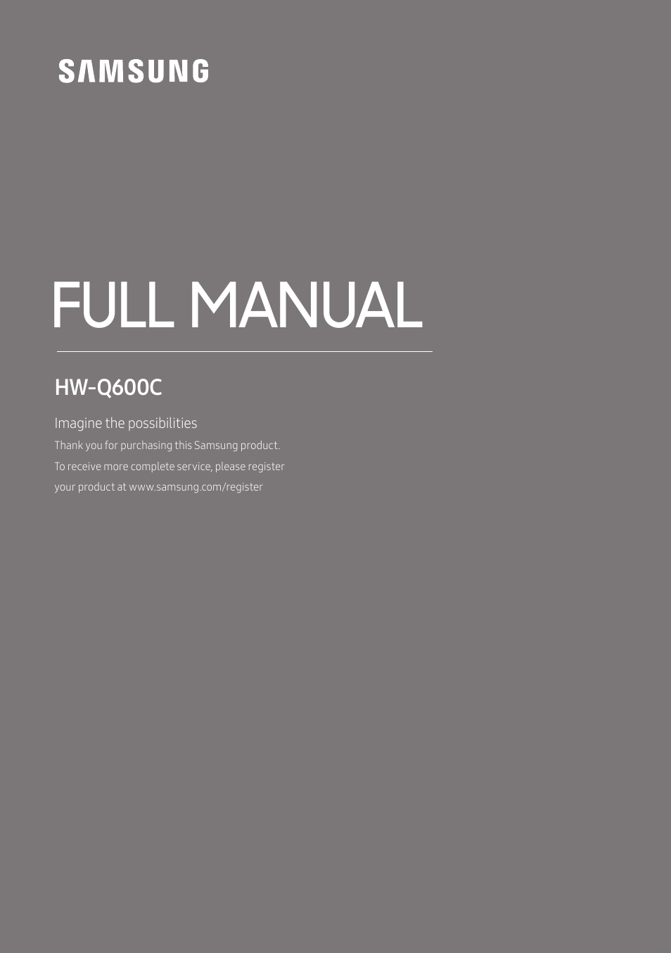 Samsung Q Series HW-Q600C 360W 3.1.2-Channel Dolby Atmos Soundbar System User Manual | 45 pages