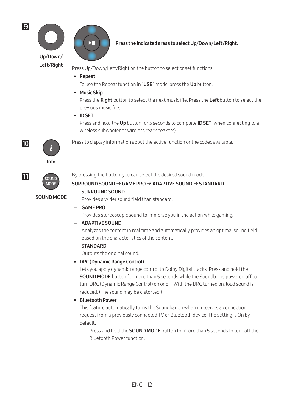 Samsung Q Series HW-Q600C 360W 3.1.2-Channel Dolby Atmos Soundbar System User Manual | Page 12 / 45