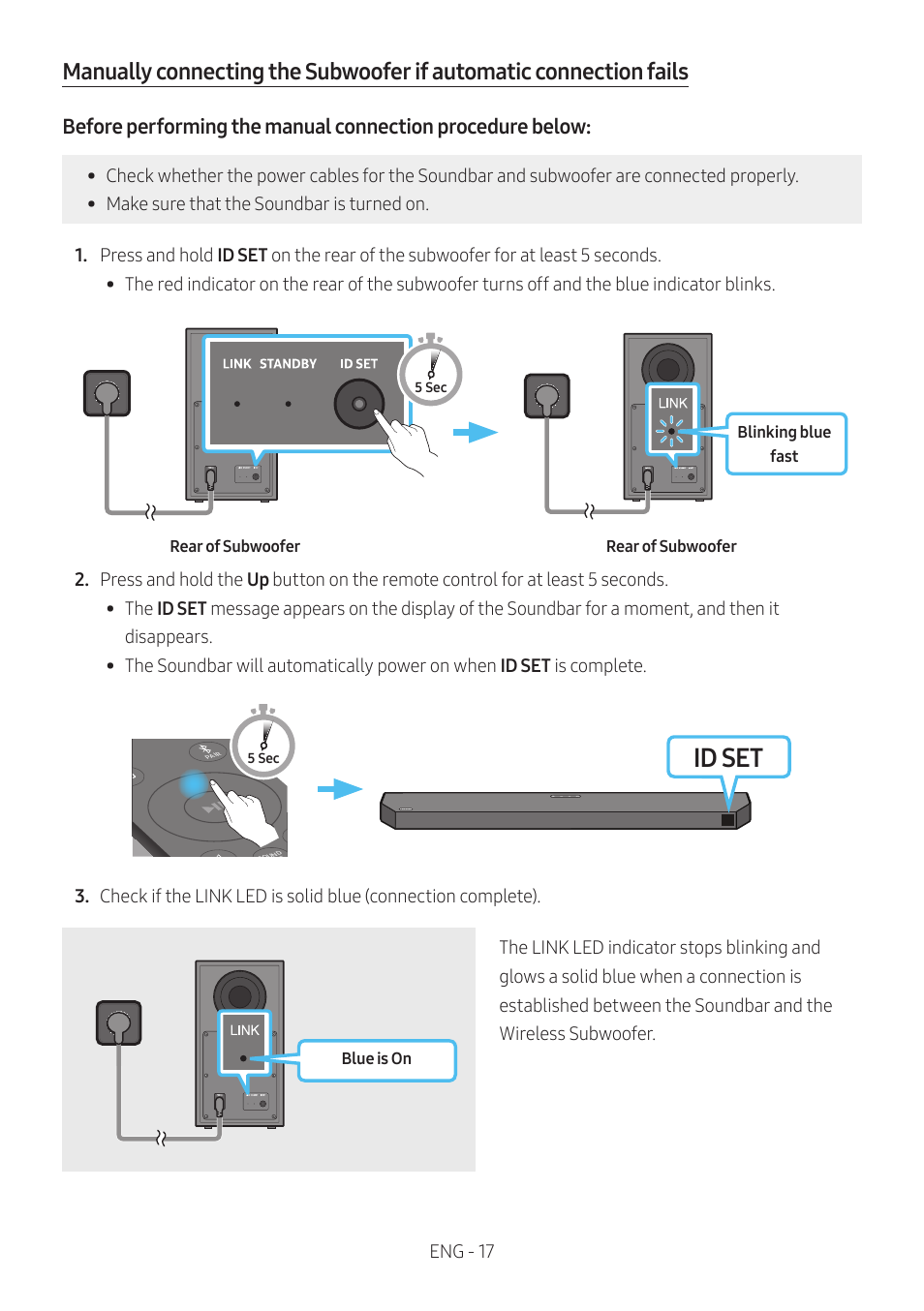 Id set | Samsung Q Series HW-Q600C 360W 3.1.2-Channel Dolby Atmos Soundbar System User Manual | Page 17 / 45