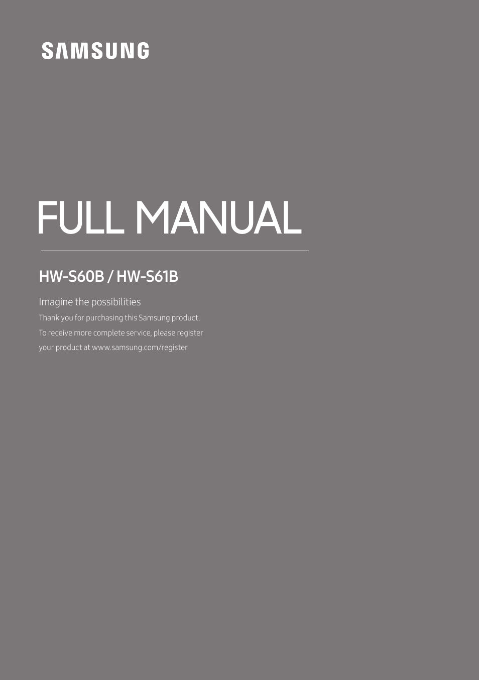 Samsung HW-S60B 5-Channel Soundbar User Manual | 48 pages