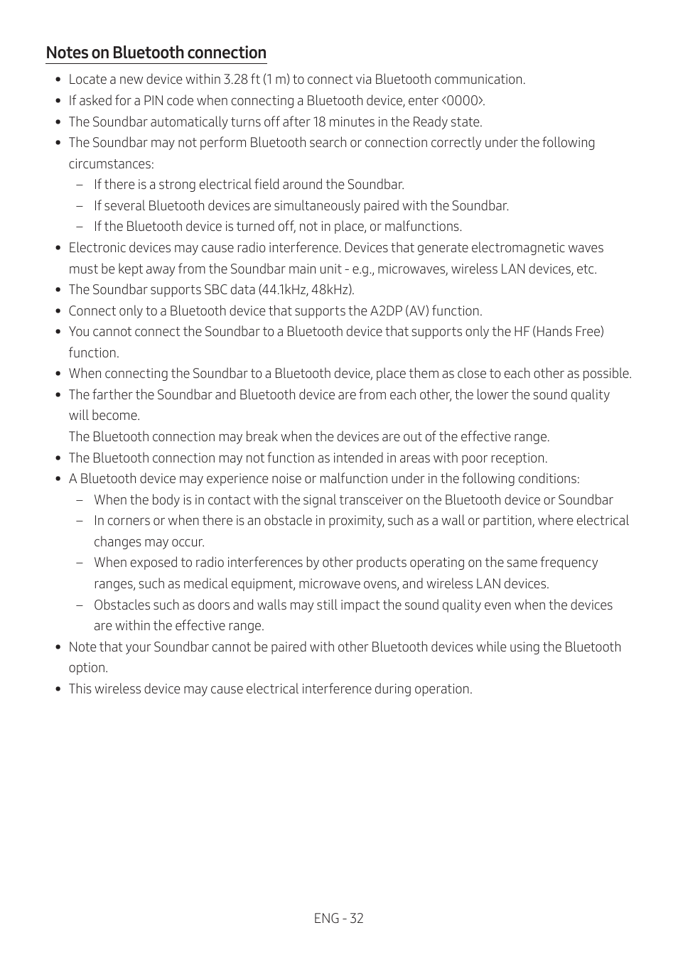 Samsung HW-S60B 5-Channel Soundbar User Manual | Page 32 / 48