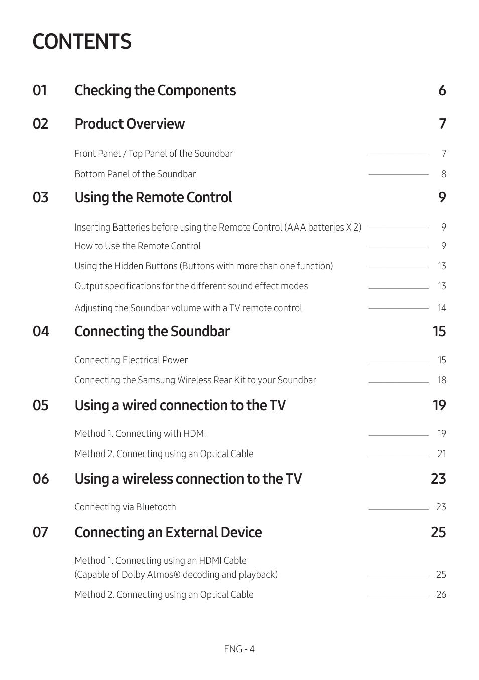 Samsung HW-Q600B 3.1.2-Channel Soundbar System User Manual | Page 4 / 127