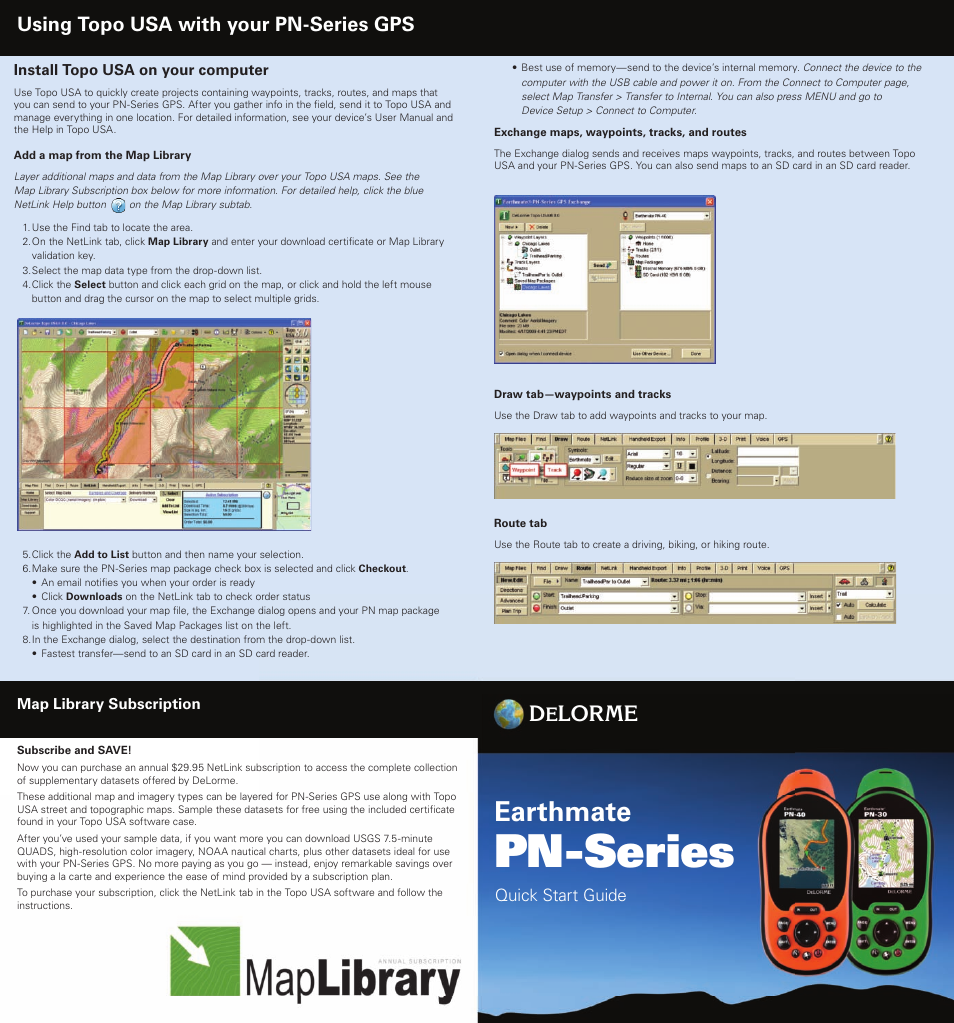 DeLorme Earthmate PN-Series User Manual | 2 pages