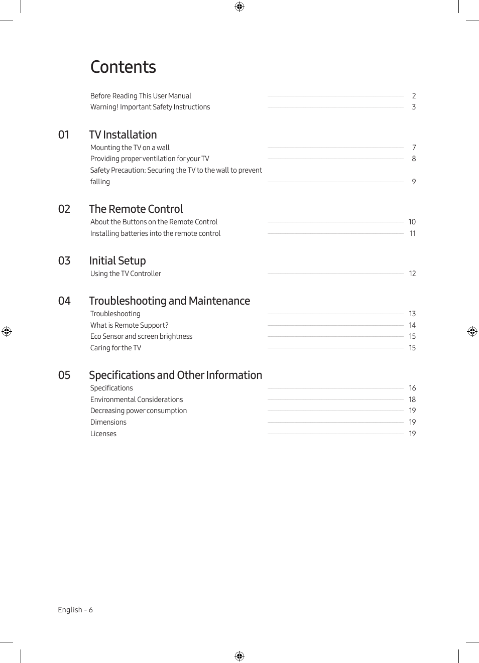 Samsung TU7000 43" Class HDR 4K UHD Smart LED TV User Manual | Page 6 / 20