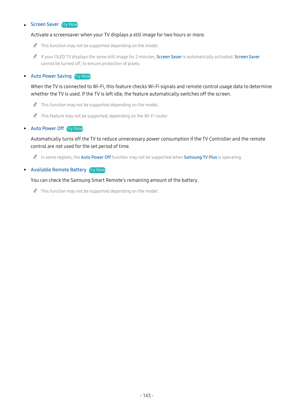 Samsung S95C 77" 4K HDR Quantum Dot OLED TV User Manual | Page 143 / 272