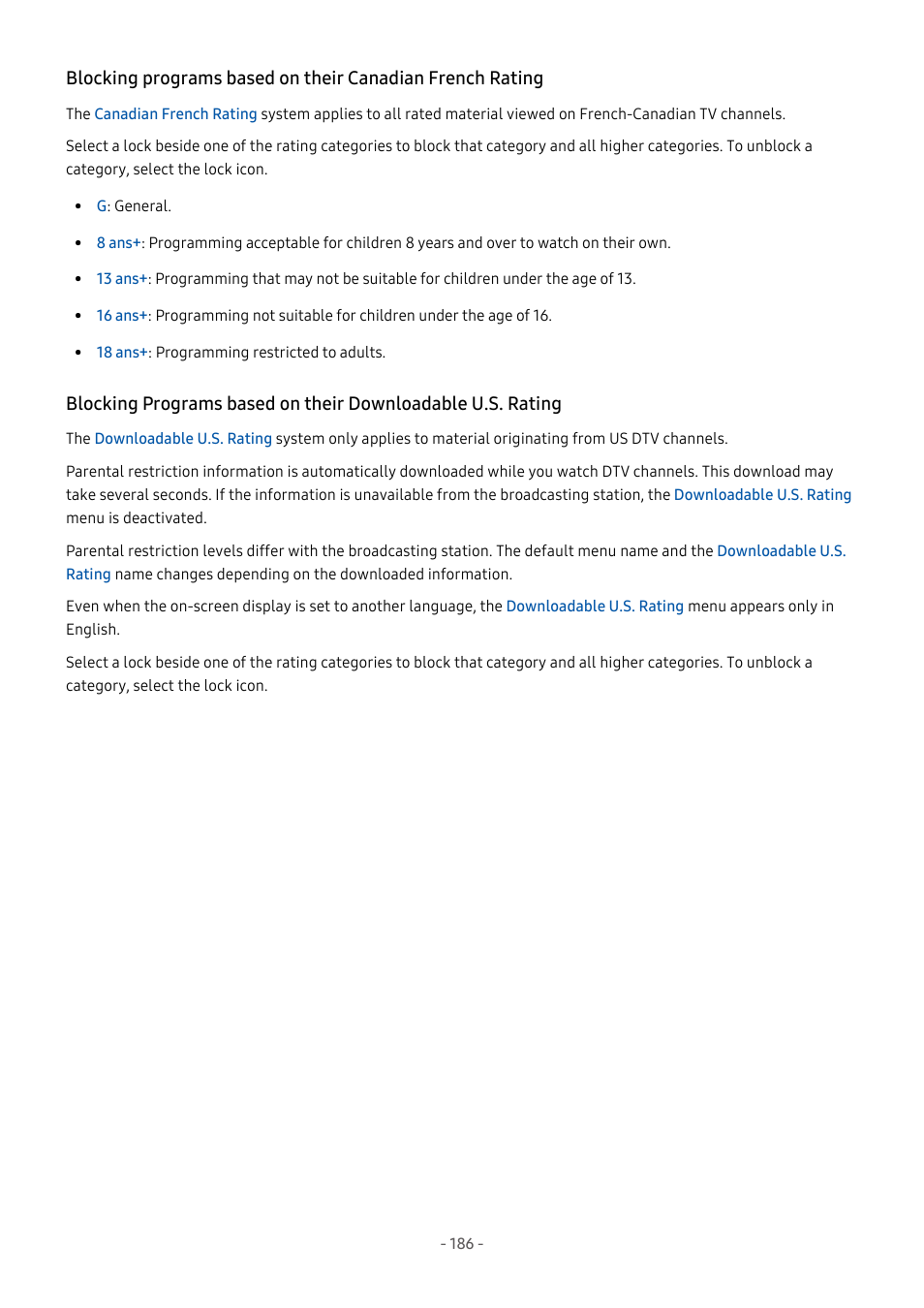 Samsung S95C 77" 4K HDR Quantum Dot OLED TV User Manual | Page 186 / 272