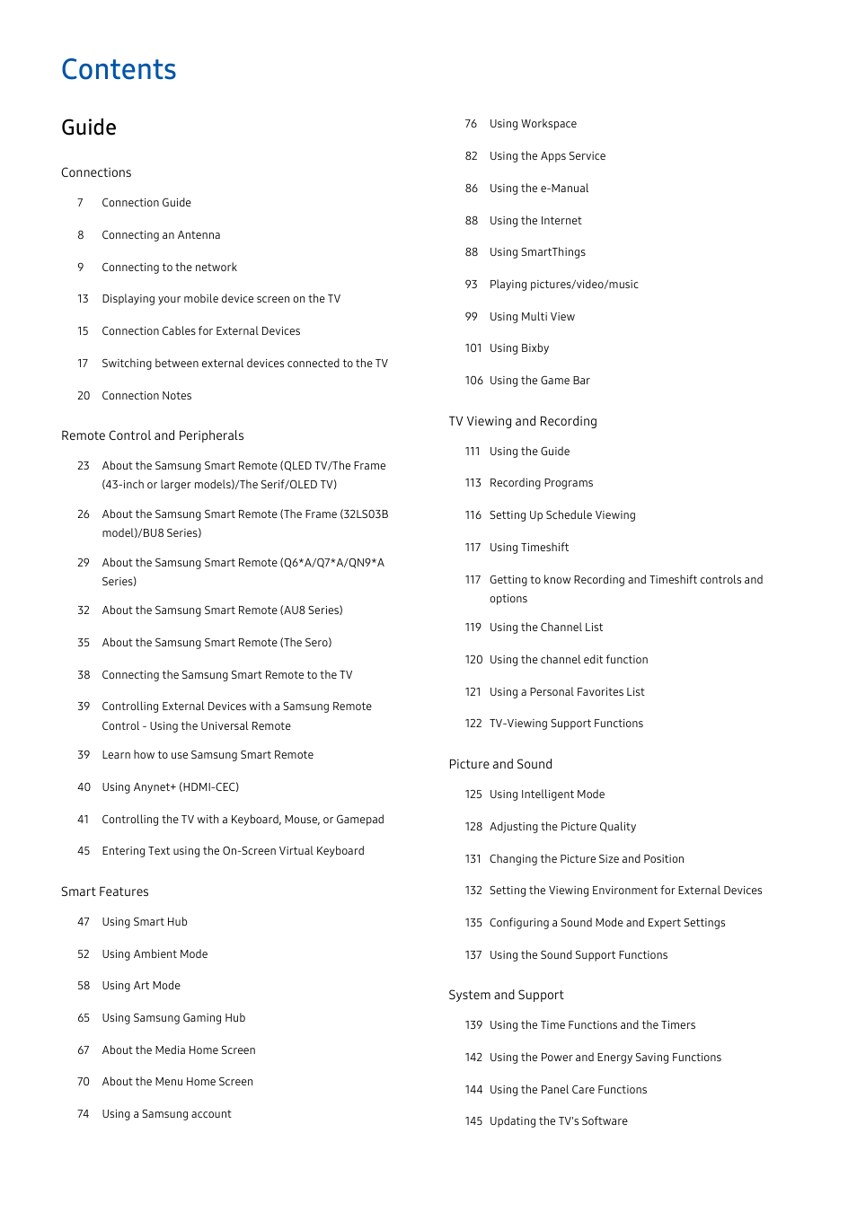 Samsung S95C 77" 4K HDR Quantum Dot OLED TV User Manual | Page 2 / 272